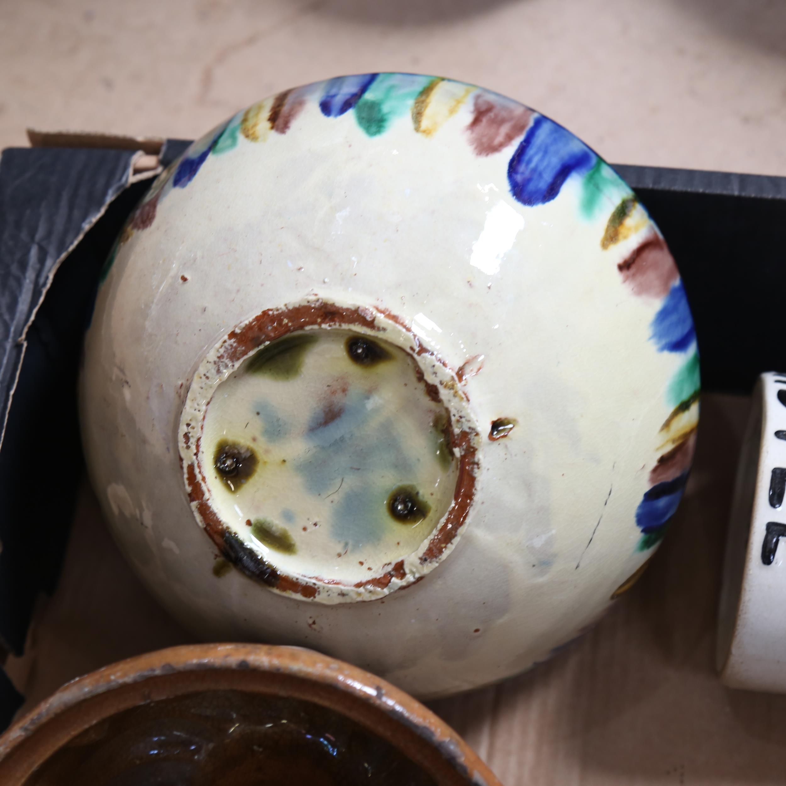 A Victorian clay mould, ale jugs, and an incised and painted pottery bowl - Image 2 of 2