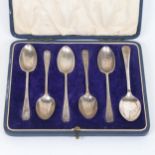 5 silver teaspoons, London 1933, and a plated spoon