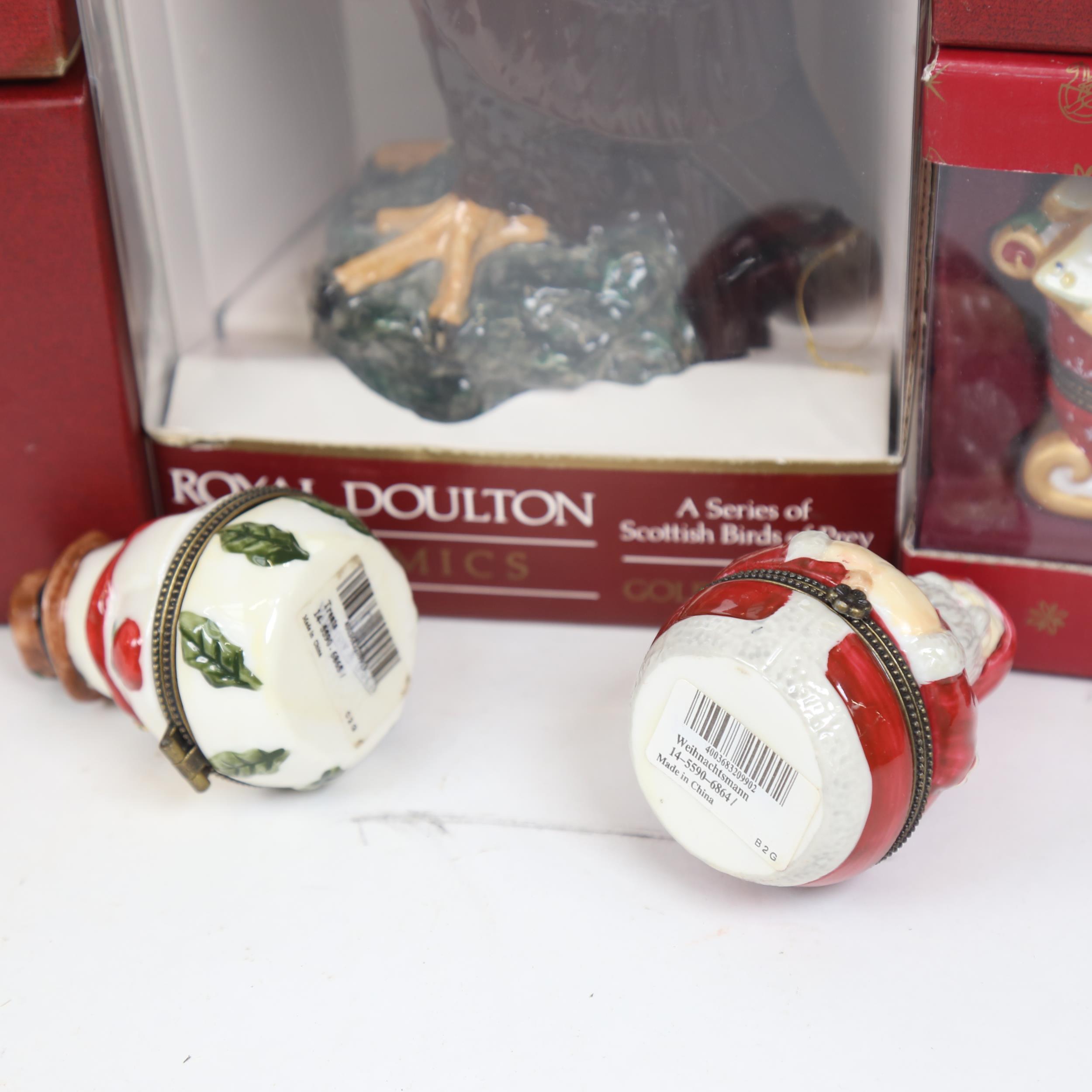 5 Villeroy & Boch boxed Winter porcelain trinket boxes, and a Royal Doulton Golden Eagle decanter - Image 2 of 2
