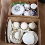 Gold-edged dinner service, and a box of various china (2)