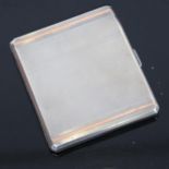 A George VI engine turned silver cigarette case, Birmingham 1938, 3.2oz