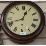 A mahogany-cased 30-hour dial wall clock, diameter 32cm
