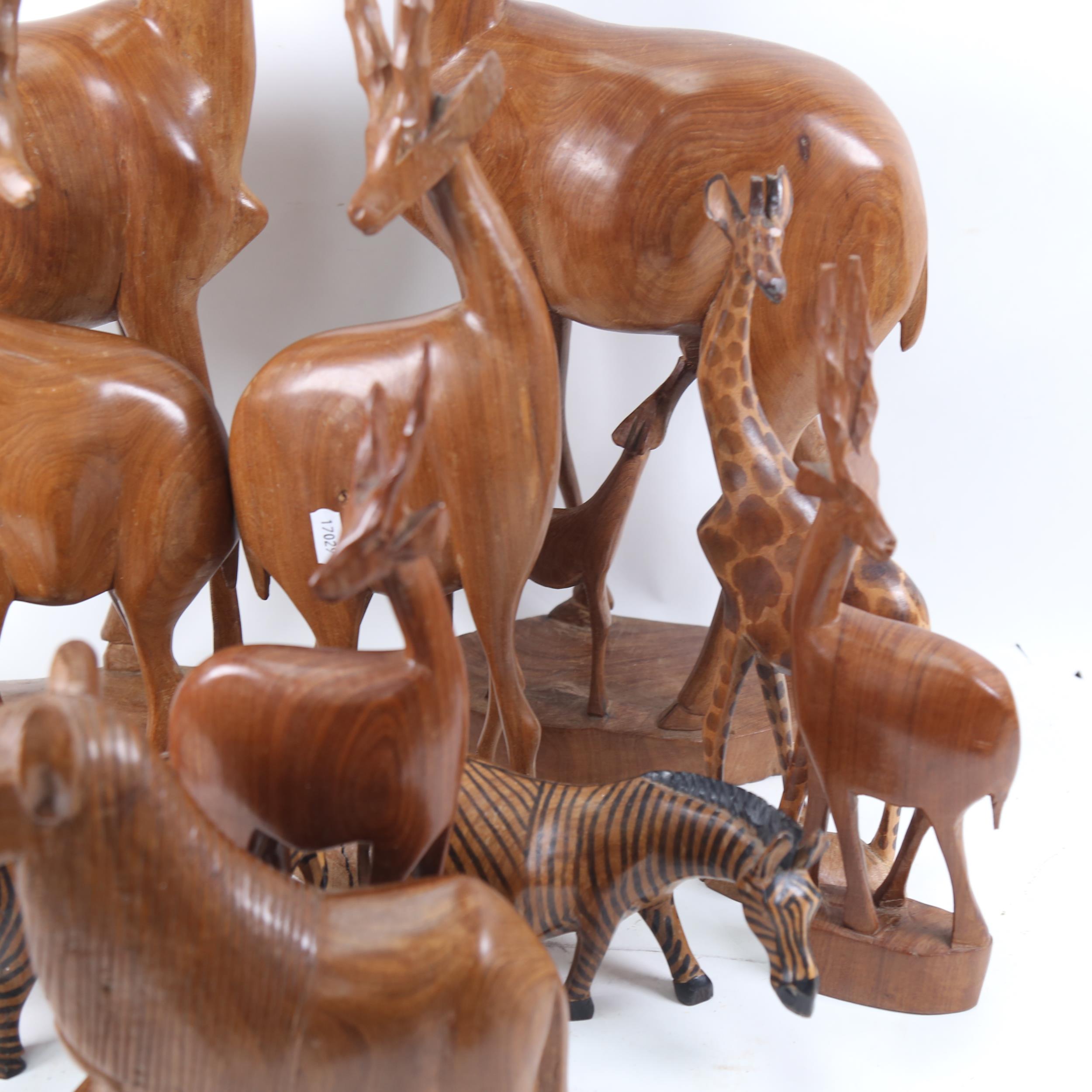 A collection of African carved wood animals - Image 2 of 2