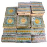 A group of Minton, Hollins & Co polychrome sunflower tiles, square approx 15cm x 15cm, rectangle