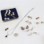 13 various pairs of earrings