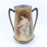 An early Macfarlane, Lang & Co 2-handled biscuit tin, height 20cm