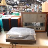 DUAL - a Vintage model 506 belt-drive turntable, a pair of Wharfedale speakers, and a Murphy valve