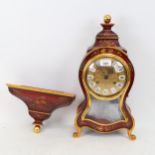 A Swiss Le Castel 8-day bracket clock, and lacquered and painted decoration, with bracket, clock