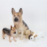 A large Royal Doulton Beswick seated Alsatian dog, Royal Doulton Champion Benign of Picardy