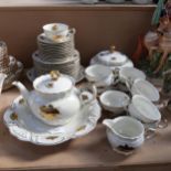 Mitterteich Bavaria china tea and cake service for 11 people, teapot height 17cm