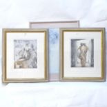 Jurgen Gorg, 2 hand coloured etchings on archival paper, Soloman S Goldenberg and M Maussorgsky,