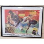 A British quad film poster for Mandingo, framed, overall 80cm x 105cm