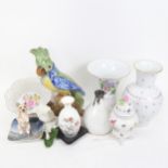 Various ceramics, including Royal Doulton HN2589 dog figure, Royal Worcester 3213 Cornucopia