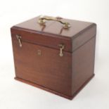 A Georgian mahogany decanter box, with handle, width 21.5cm