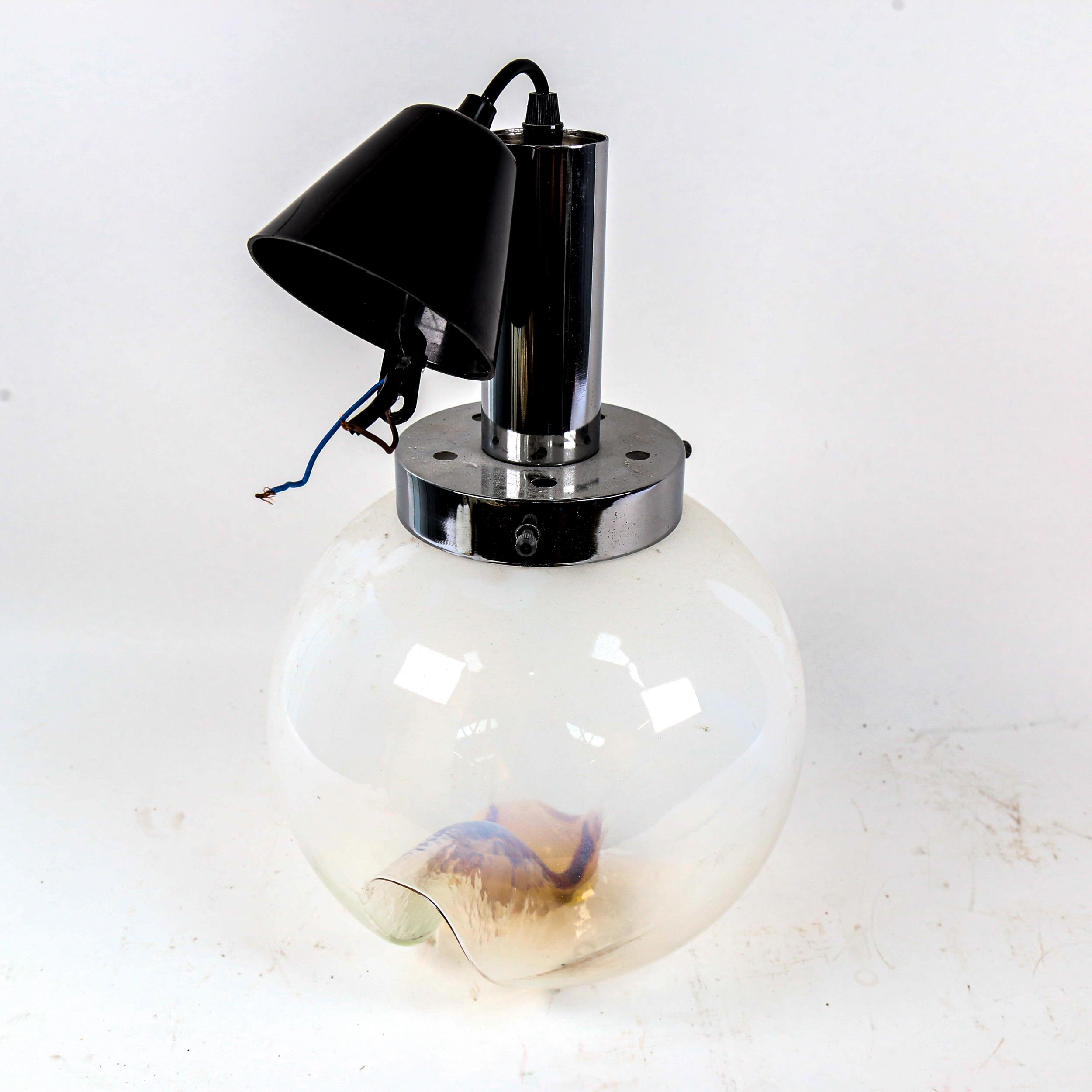 A 1970s Mazzega Murano glass pendant ceiling light, with chrome fitting, shade diameter approx - Image 2 of 2