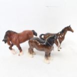 3 Beswick Bay horses, tallest 21cm