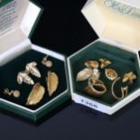 FLORA DANICA - 7 pairs of silver-gilt earrings (2 boxes)