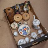 Various ceramics and collectables, including Mike Ham of Somerset turned wood items, eggshell tea