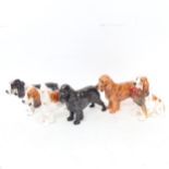 4 Royal Doulton Spaniel figures, and another (A/F)