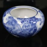 A Chinese blue and white monkey bowl, 6 character Kangxi mark, diameter 14cm No chips cracks or