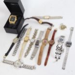 A box of modern fashion wristwatches