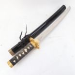 A replica Wakizashi short sword and scabbard, blade length 40cm
