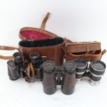 3 pairs of binoculars, including Carl Zeiss Jena