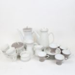 A Rosenthal Greek Key pattern part tea service for 6 people, and a Porsgrund Norway part coffee
