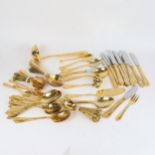 A suite of 24ct gold plated cutlery