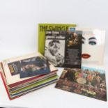 Various Vintage vinyl LPs and records, including Beatles, Sarah Vaughan, Glenn Miller etc (boxful)