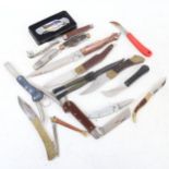 A group of various pocket and hunting knifes (boxful)