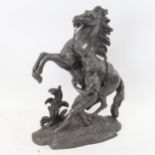 A spelter Marley horse sculpture, height 40cm