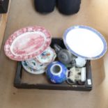Meat plates, decorative plates, plated teapot etc