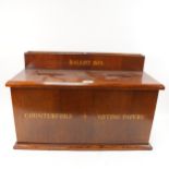 A large Vintage oak ballot box, width 61cm