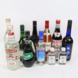 Various spirits and liqueurs, including Smirnoff and Harveys Bristol Cream (11)
