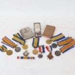 Several groups of First World War Service medals, including 3 possibly related with surname Chapman,