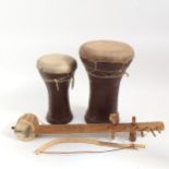 Various Tribal instruments, including drums (3)