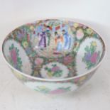 A large Chinese famille rose bowl, figural and floral decoration, diameter 31cm