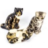 3 Winstanley ceramic tabby cat figures, largest height 18cm (3) No chips cracks or restoration