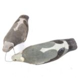 A pair of mid-century Max Baker shell pigeon decoys, length 38cm