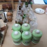 19th century pharmacy jars and stoppers with labels, a set of ceramic jars etc
