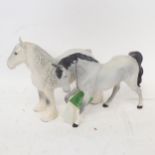 2 Beswick Dapple Grey horses, tallest 21cm