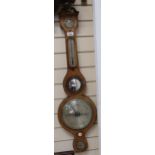 19th century aneroid barometer with thermometer, height 92cm