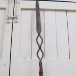 An African Tribal ceremonial spear, length 240cm
