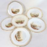 A set of 19th century hand painted and gilded cabinet plates, comprising 8x 22.5cm plates, and 1 x