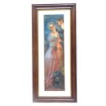 A coloured print, 1926 Pompeian beauty panel, framed, overall 36cm x 80cm