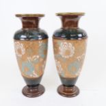 A pair of Royal Doulton stoneware baluster vases, model no. 2877, height 28cm