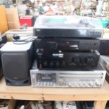 Various Hi-Fi, comprising Aiwa stereo cassette receiver system, Sony integrated stereo amplifier,