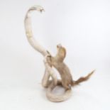 TAXIDERMY - a cobra and mongoose, height 63cm