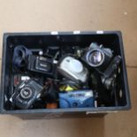 Various Vintage 35mm single lens reflex cameras, including Zenit TTL, Praktica, film cameras etc (